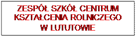 Pole tekstowe: ZESPӣ SZKӣ CENTRUM KSZTACENIA ROLNICZEGO W LUTUTOWIE